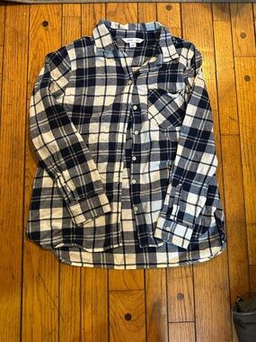 Old Navy Navy and White Plaid Button-Down Shirt